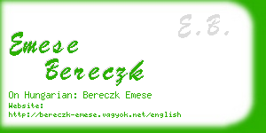 emese bereczk business card